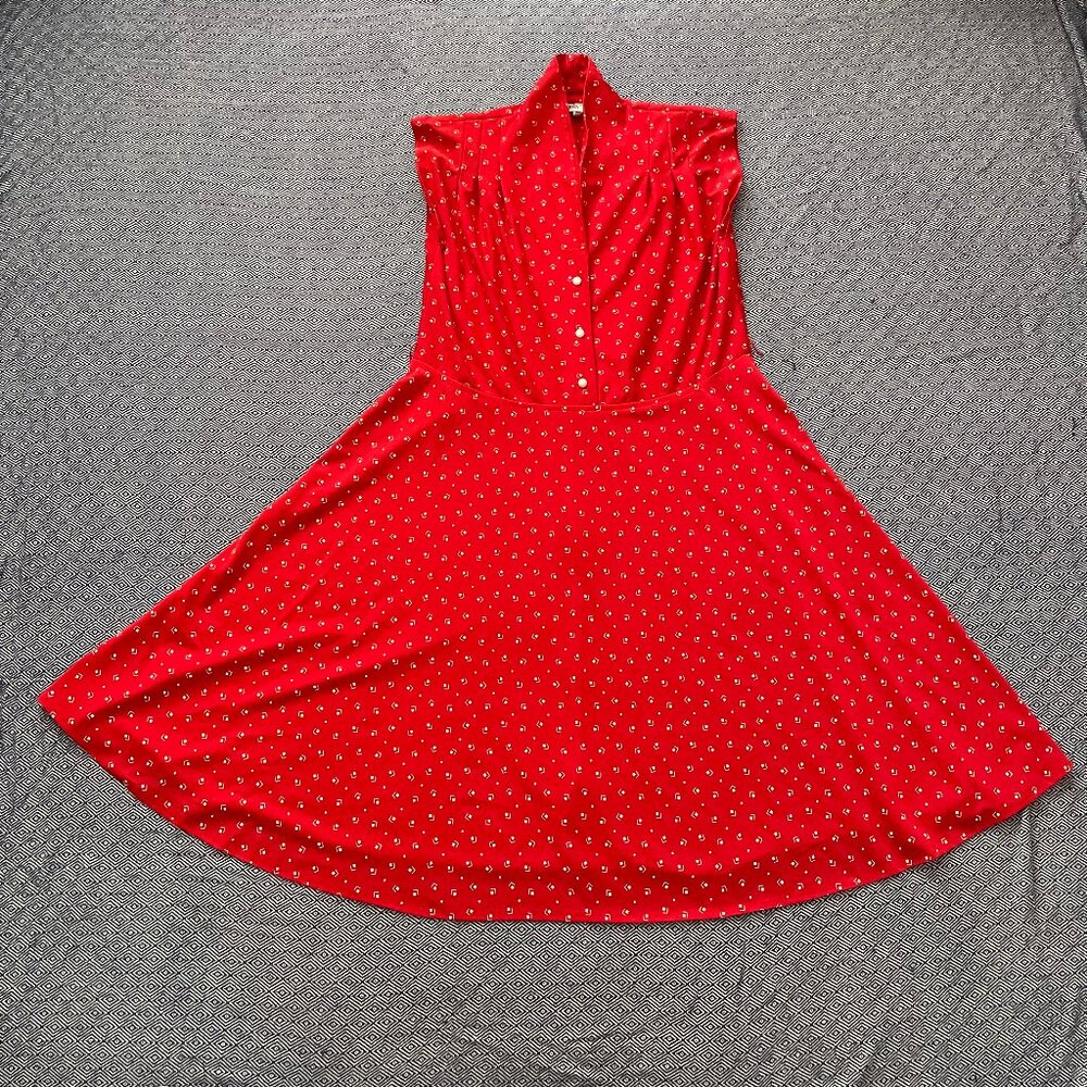 Frankie B Red A-Line Midi Dress Vintage